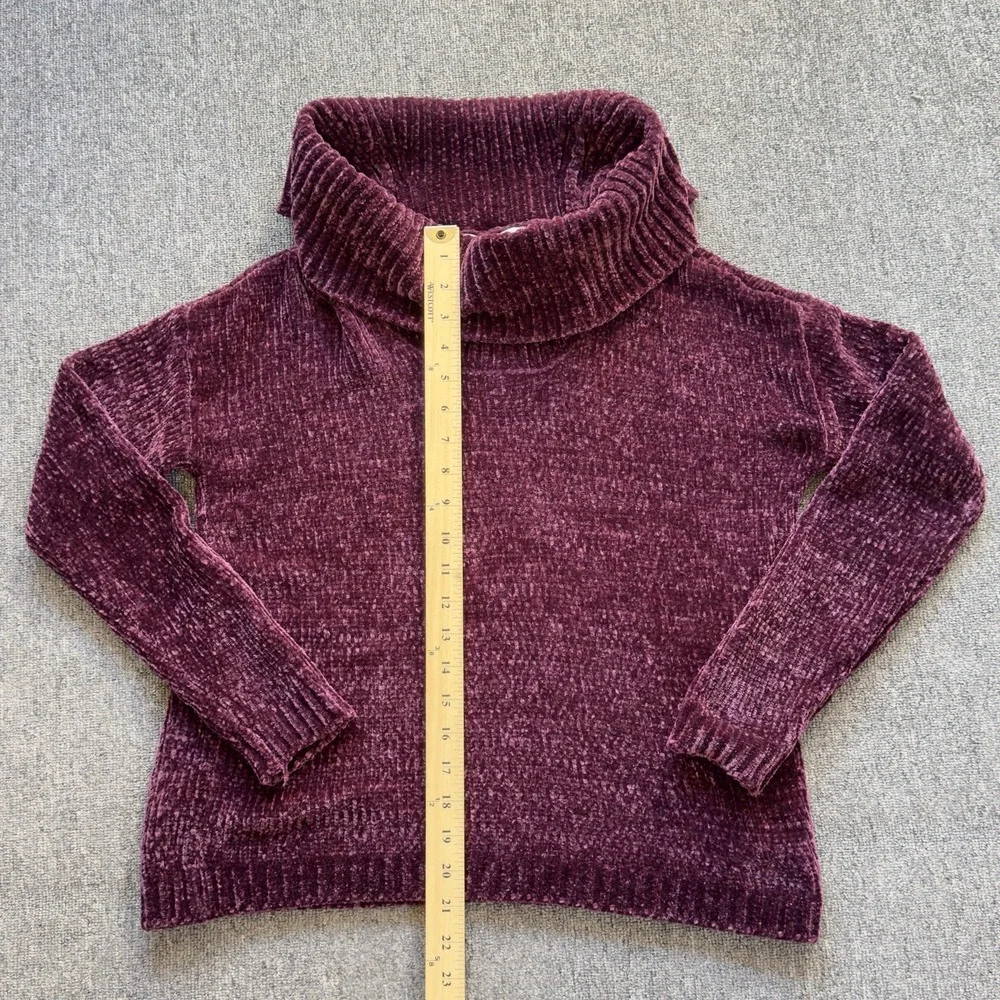 Michael Kors Burgundy Chenille Knit Cowl Neck Pullover Sweater Size XS Soft Cozy